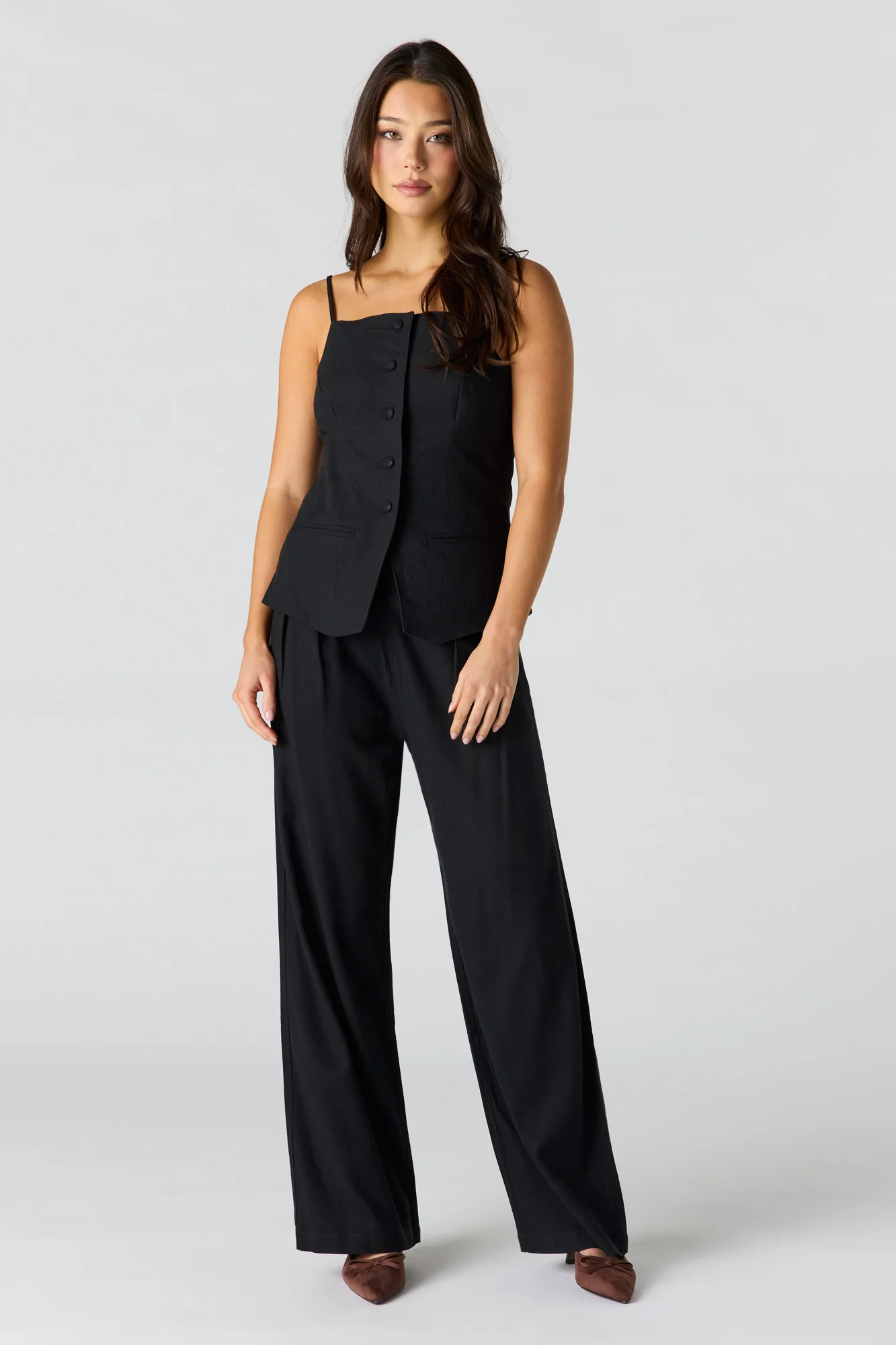 Linen-Blend Wide Leg Dress Pant - Image 4