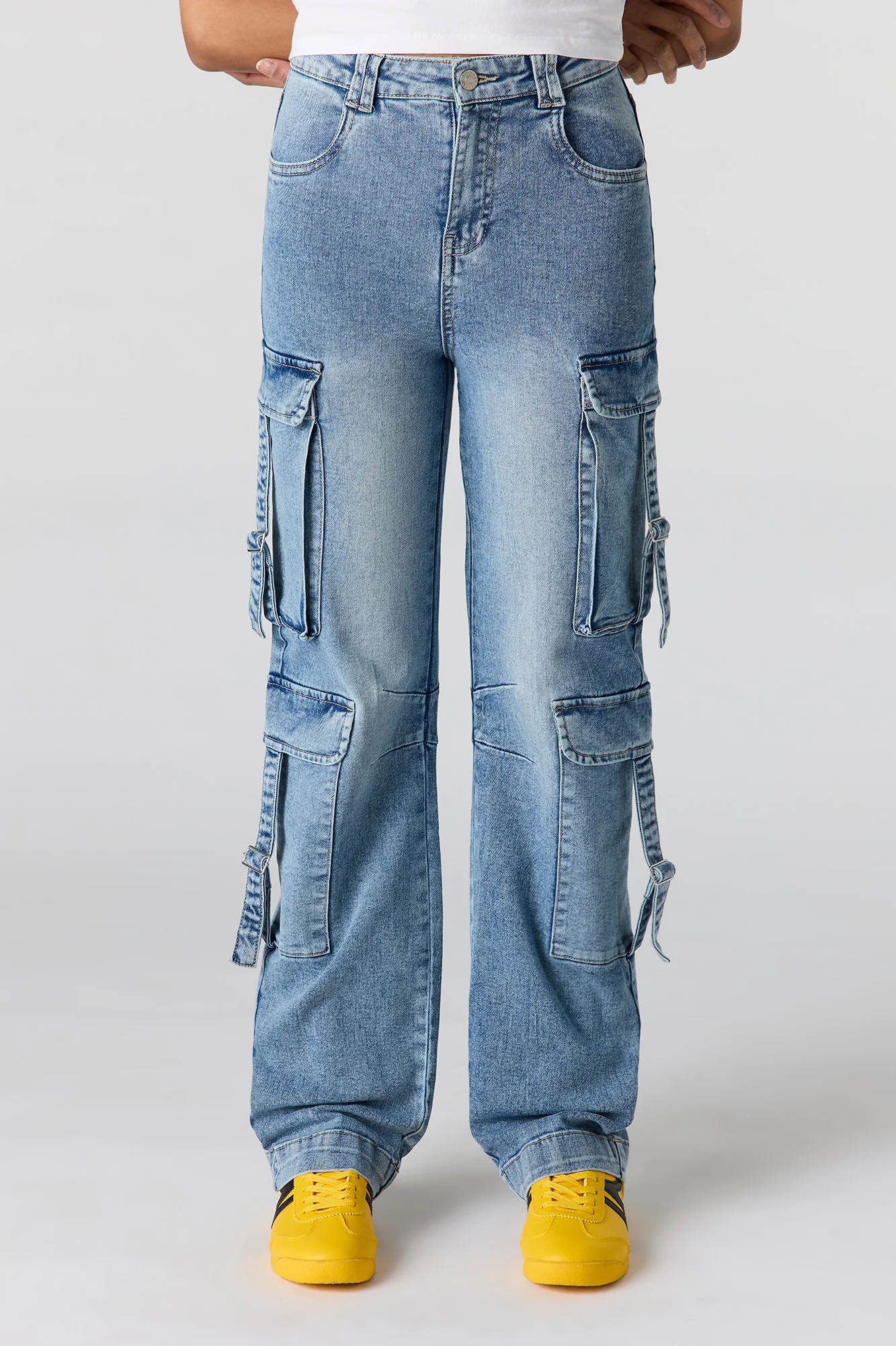 Low Rise Denim Cargo Strap Jean - Image 2