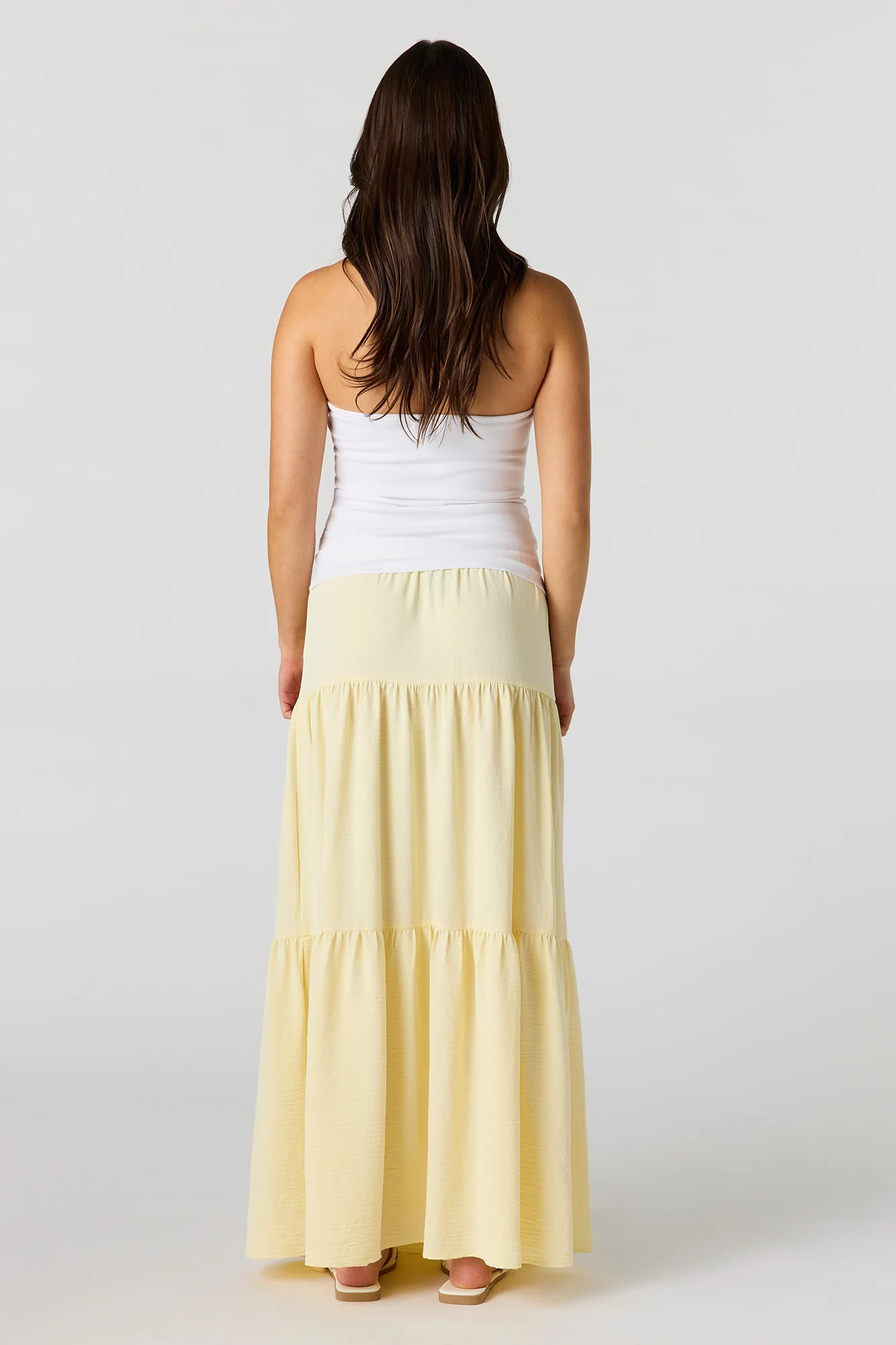 Printed Flowy Tiered Slit Maxi Skirt - Image 15