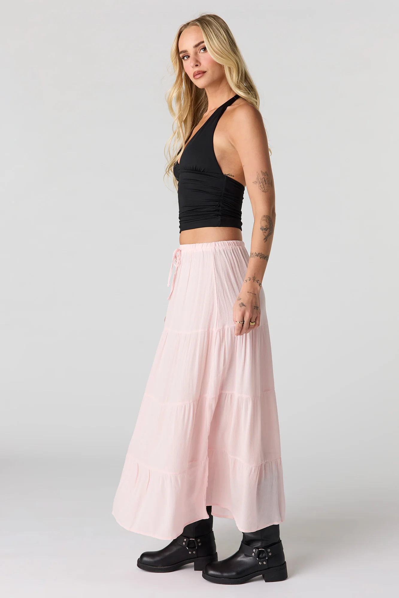 Crinkled Tiered Maxi Skirt - Image 11