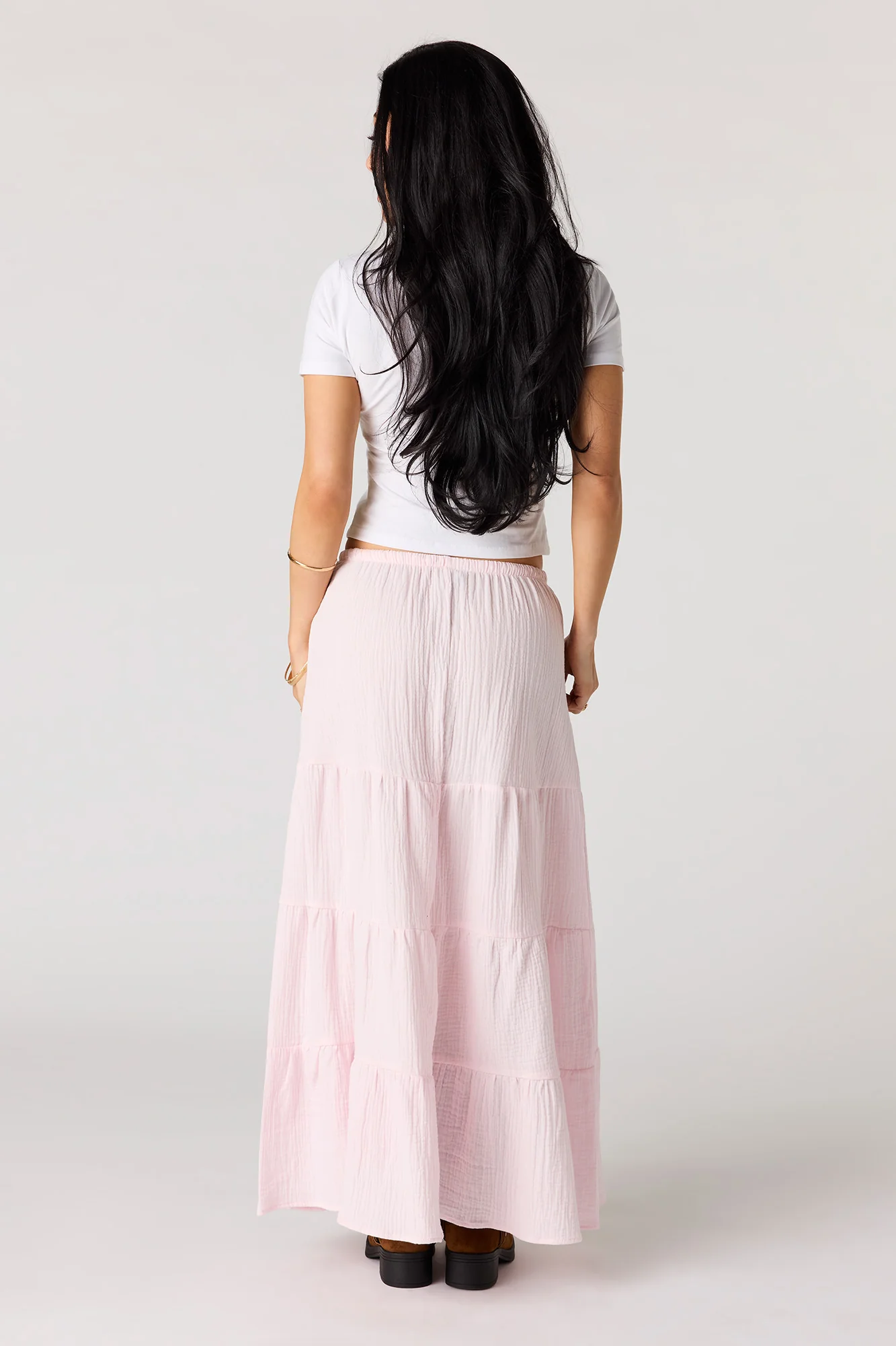 Crinkled Tiered Maxi Skirt - Image 17