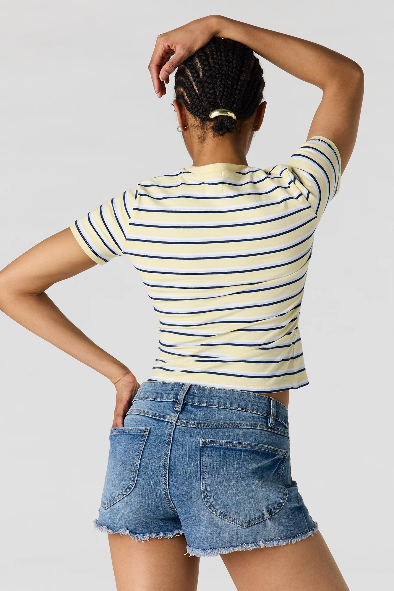 Low Rise Ripped Denim Short - Image 10