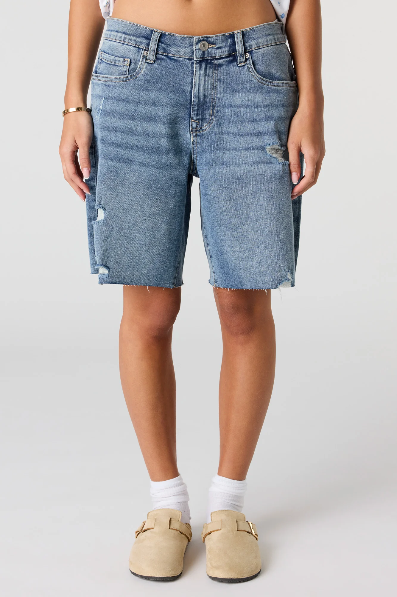 Low Rise Denim Bermuda Short - Image 2
