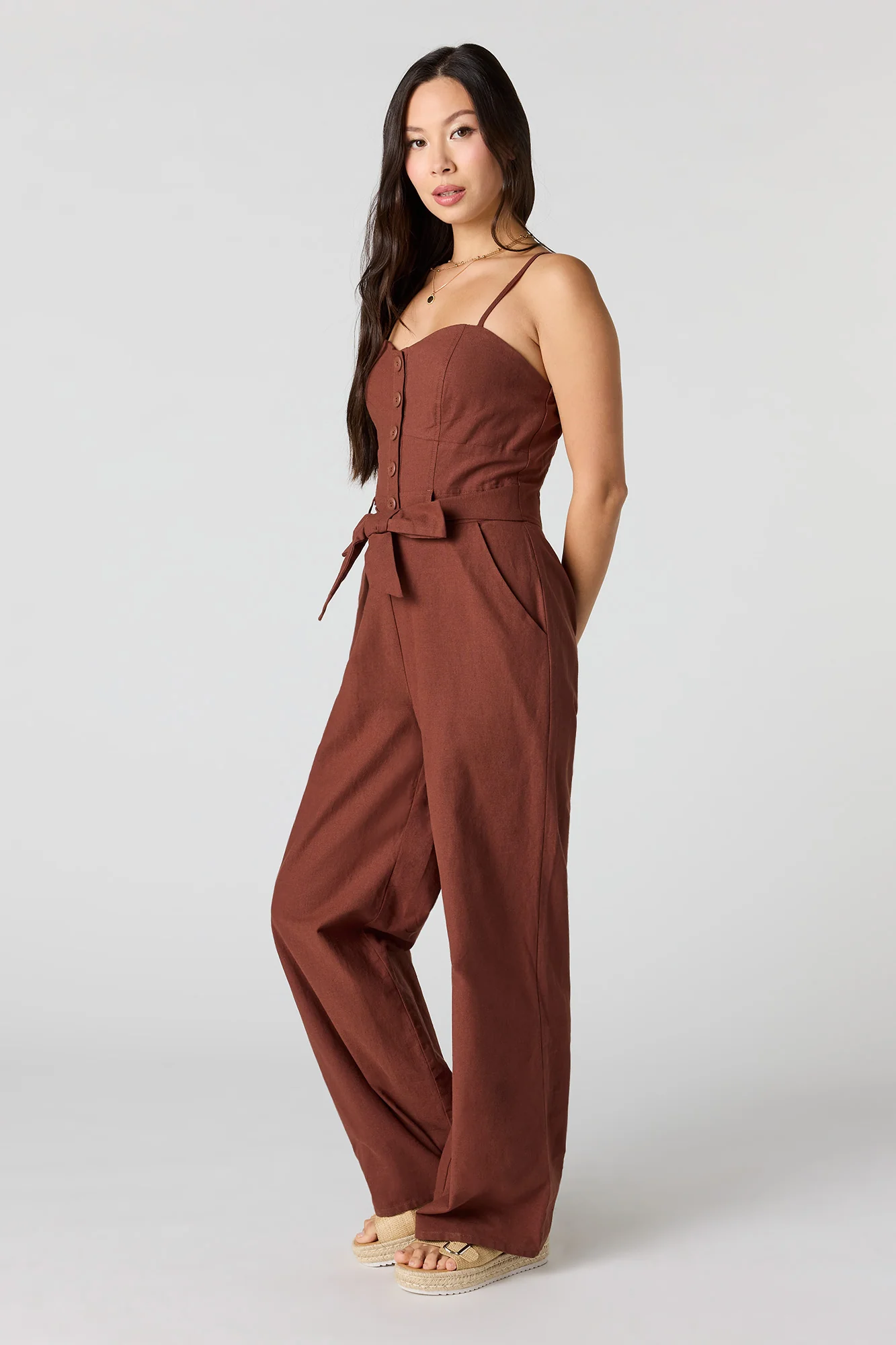 Belted Wide Leg Jumpsuit - Image 6