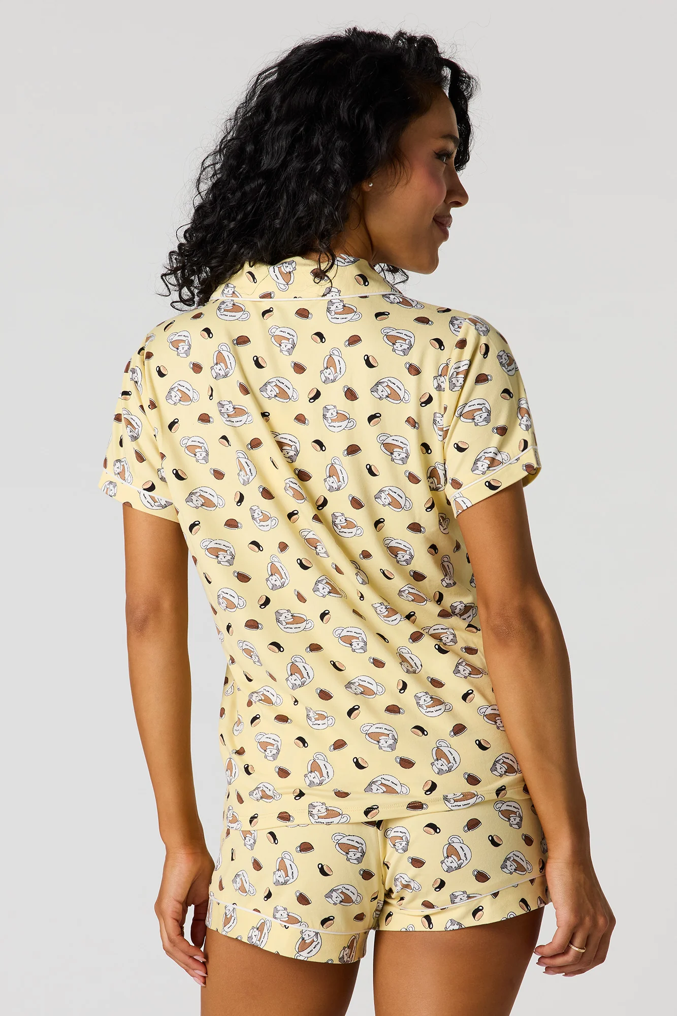Soft Button-Up Top & Short Pajama Set - Image 17