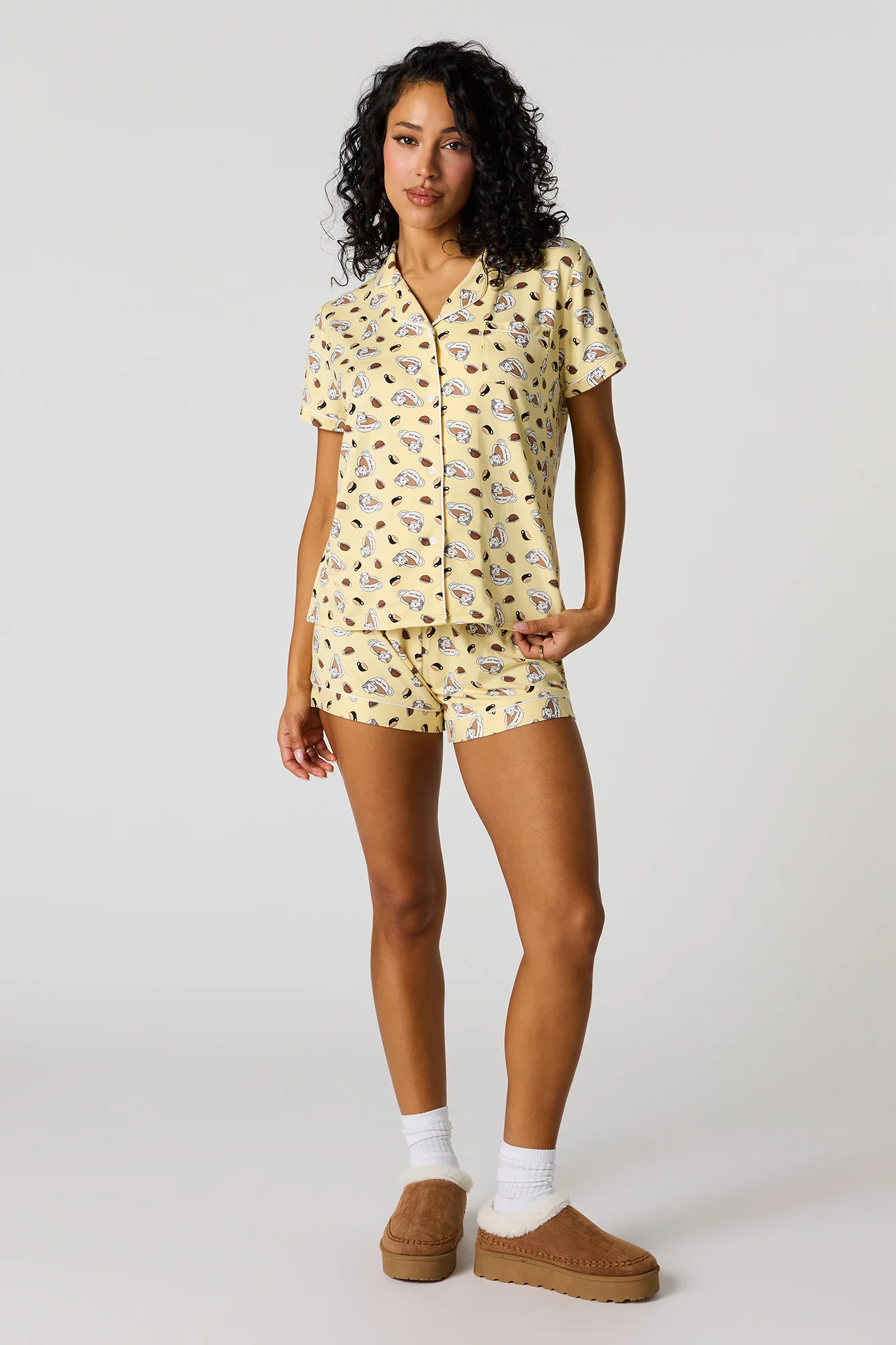 Soft Button-Up Top & Short Pajama Set - Image 18