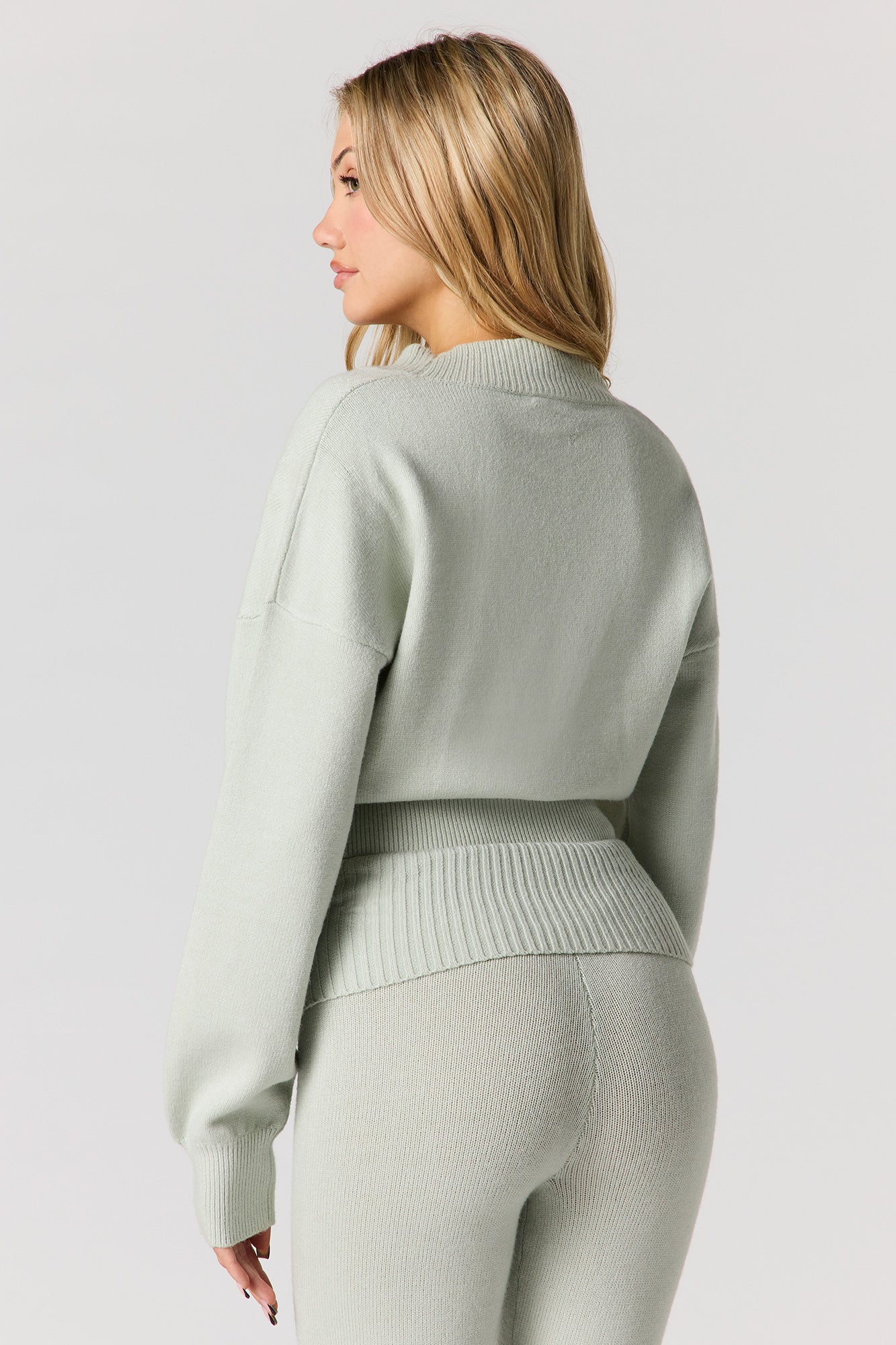 Cozy Knit V-Neck Button Front Cardigan - Image 11
