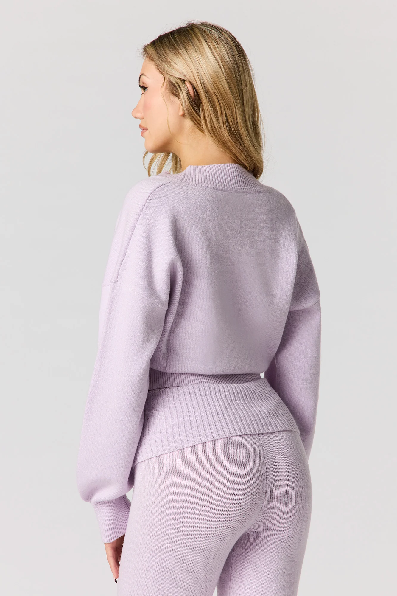 Cozy Knit V-Neck Button Front Cardigan - Image 2