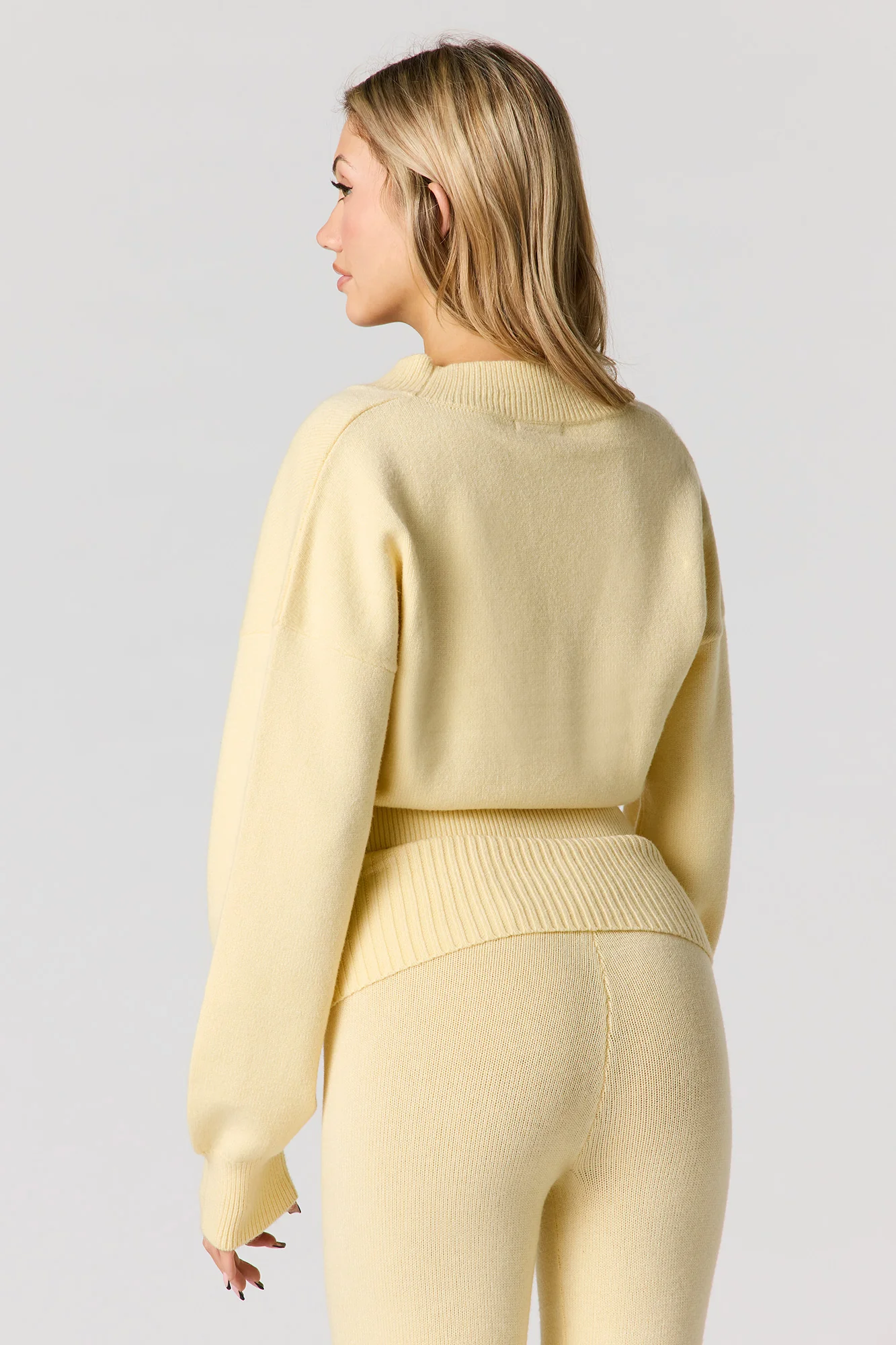 Cozy Knit V-Neck Button-Up Cardigan - Image 2