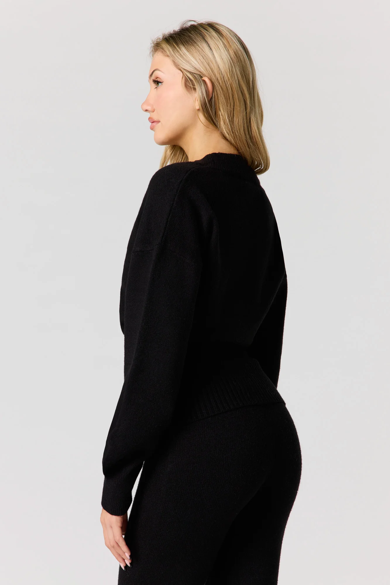 Cozy Knit V-Neck Button-Up Cardigan - Image 5