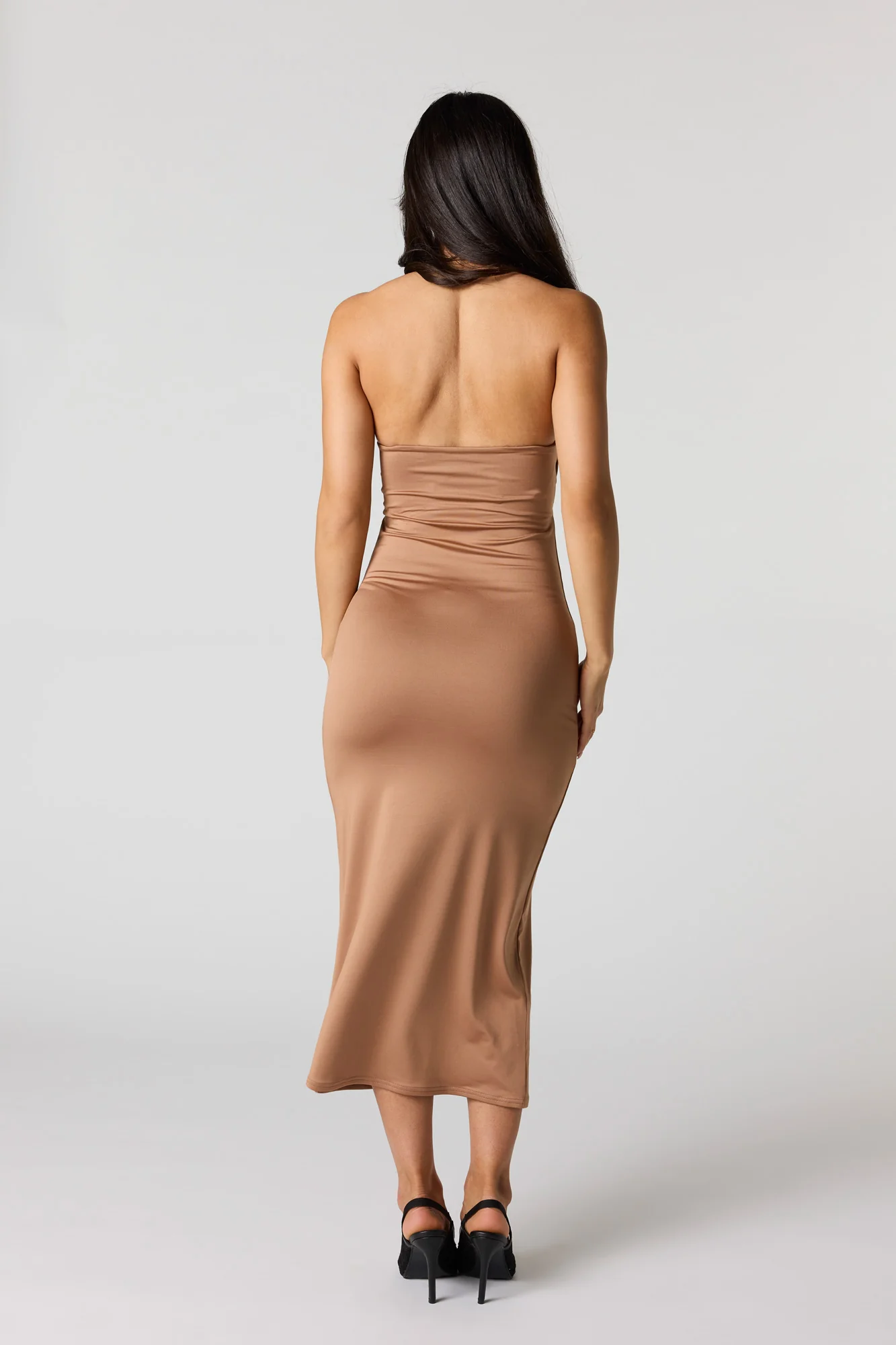 Contour Metal O-Ring Midi Halter Dress - Image 11