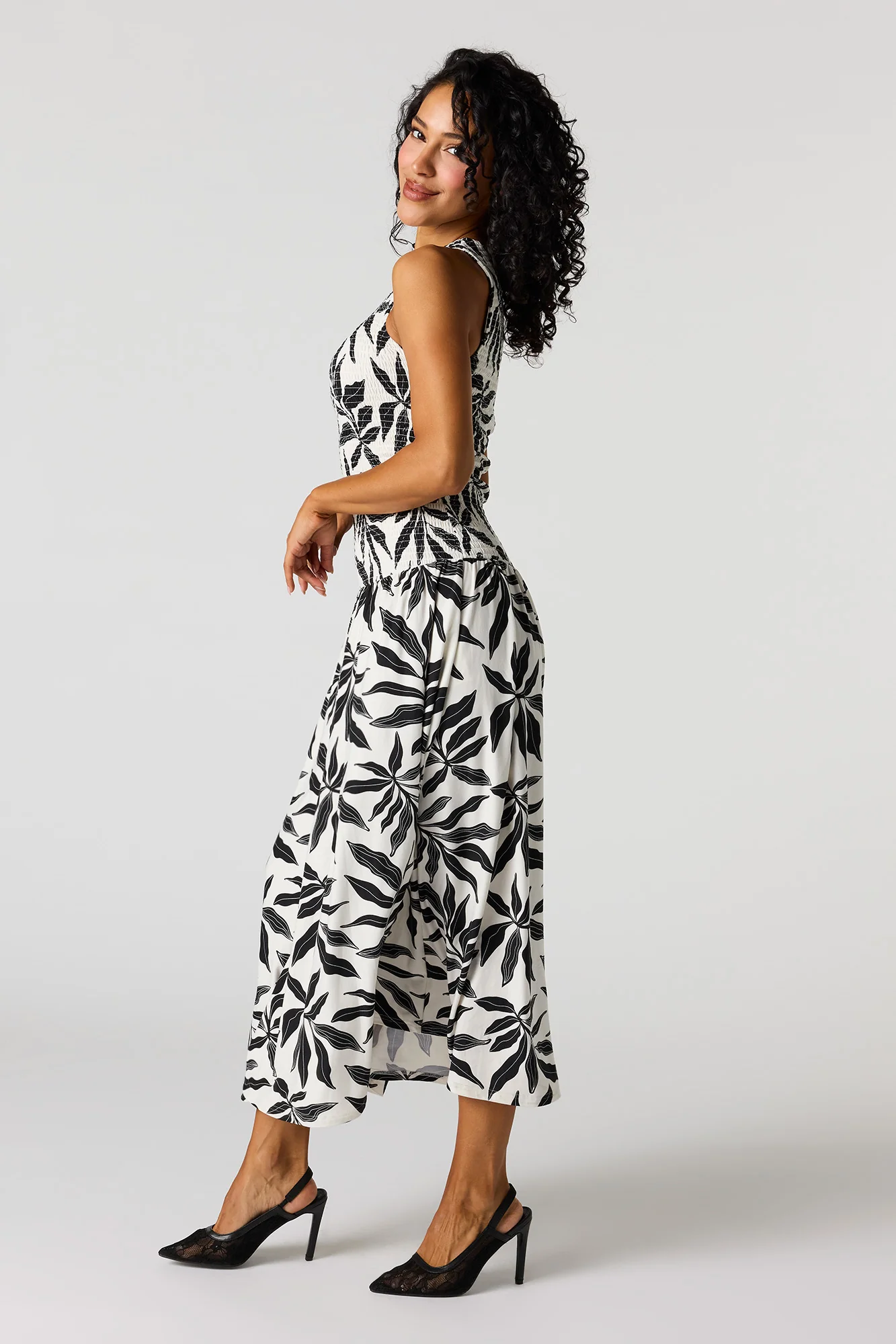 Smocked Drop Waist Maxi Dress - Image 2