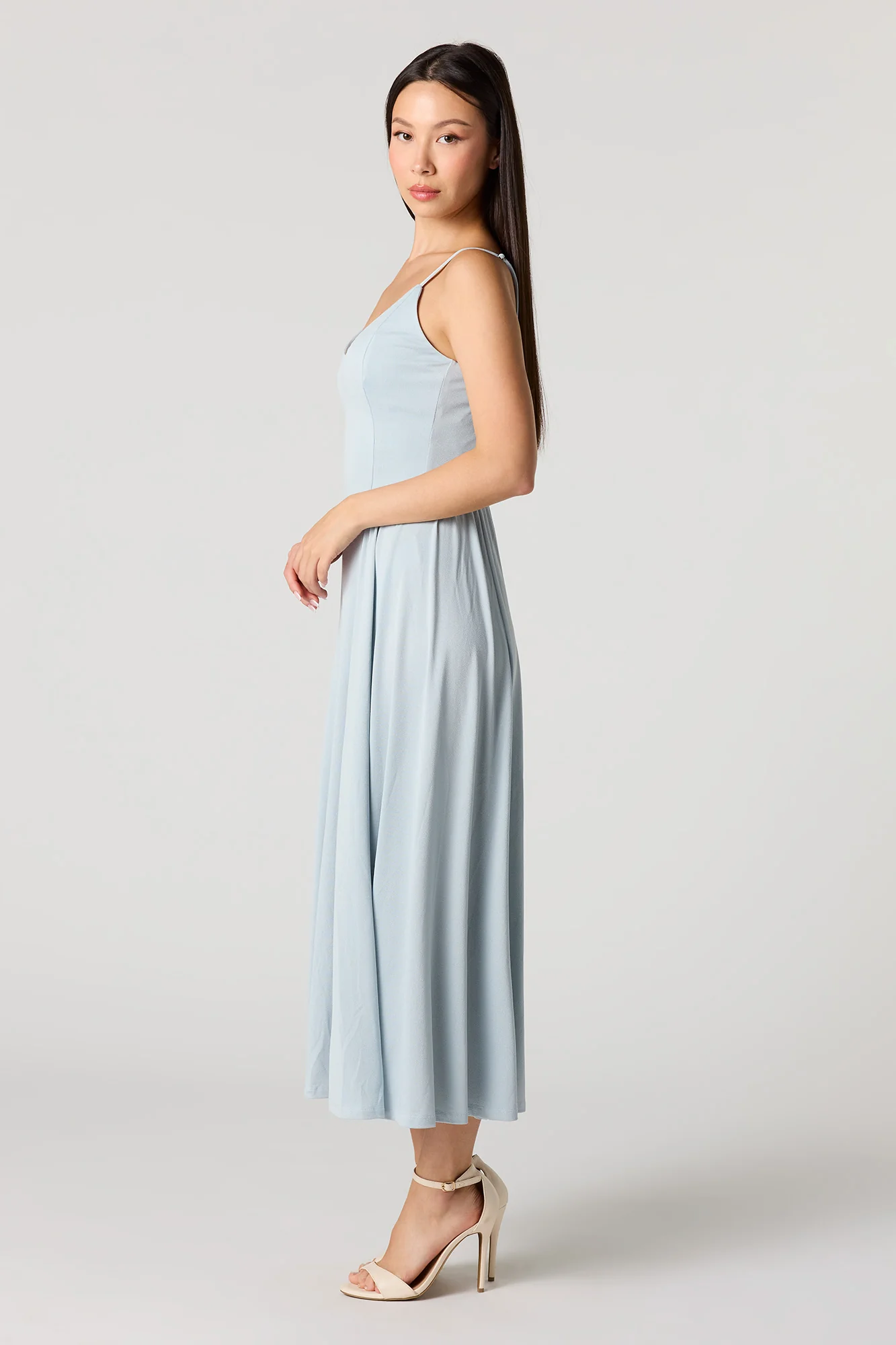 Crepe V-Neck Maxi Dress - Image 14