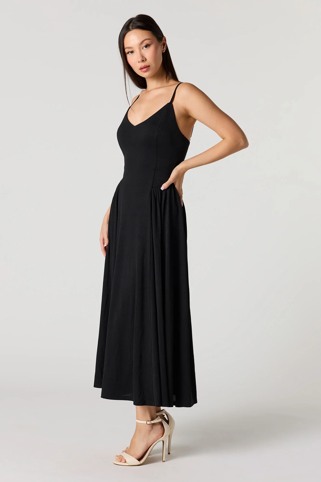 Crepe V-Neck Maxi Dress - Image 5
