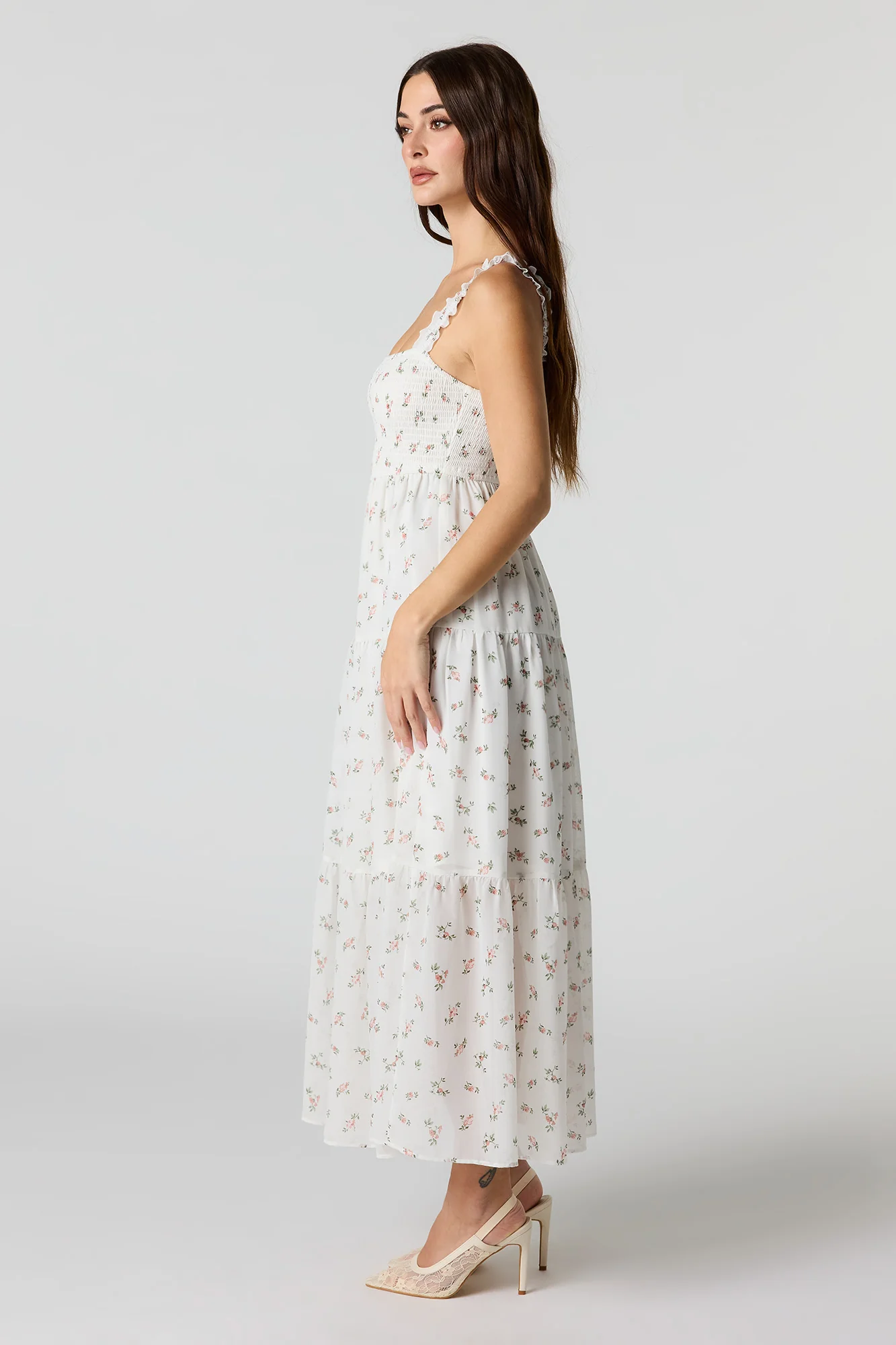 Floral Chiffon Tiered Maxi Dress - Image 8