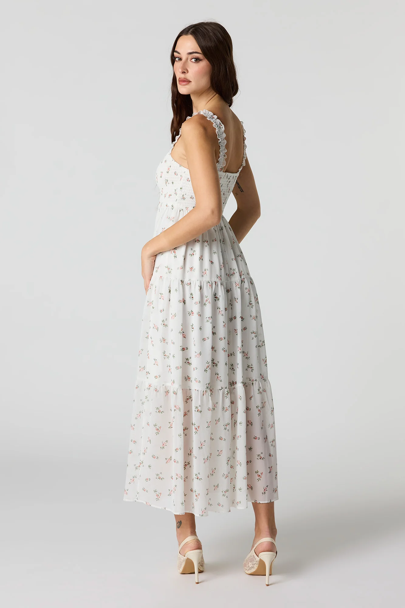 Floral Chiffon Tiered Maxi Dress - Image 9