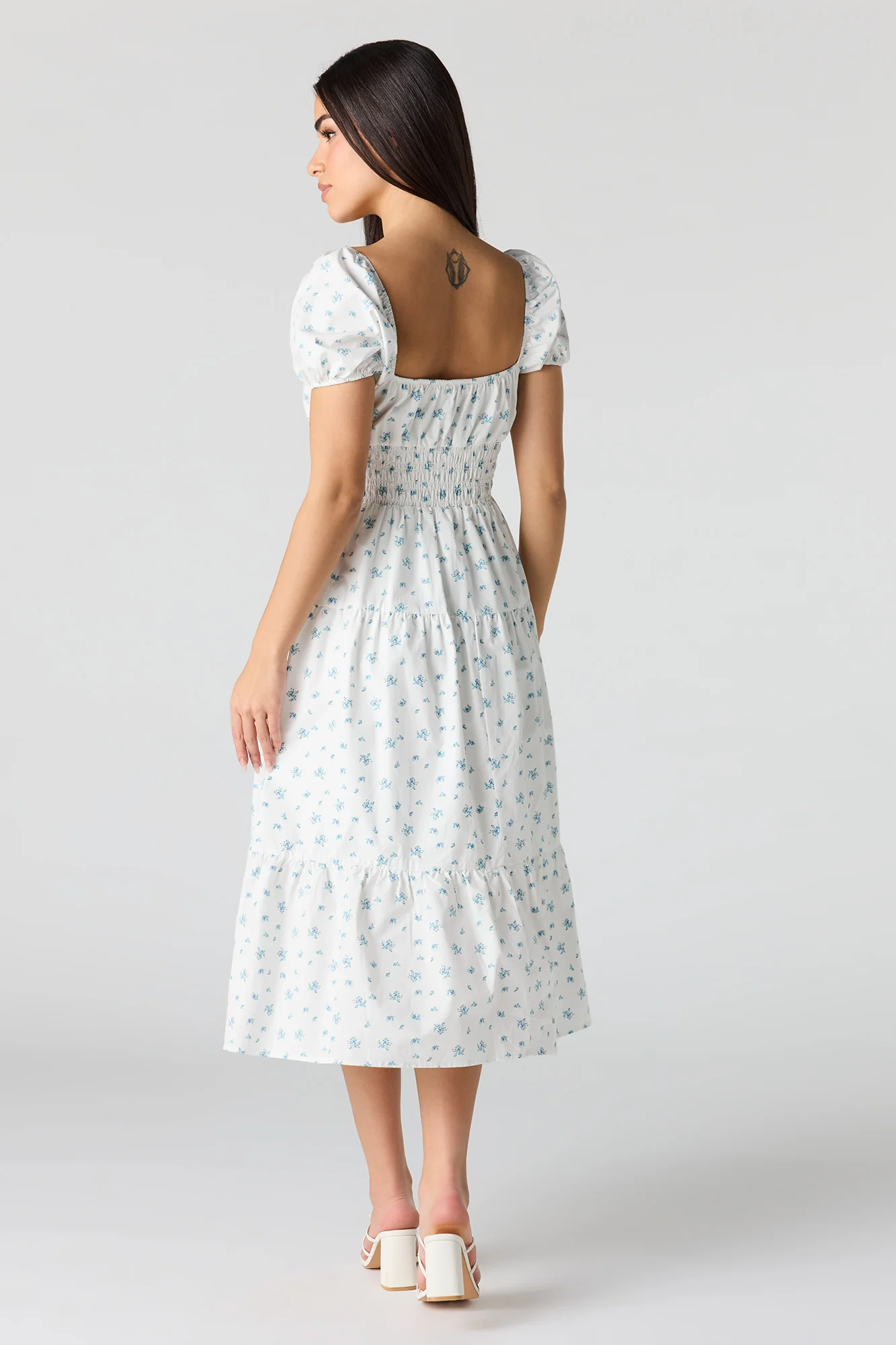 Puff Sleeve Tiered Midi Dress - Image 9