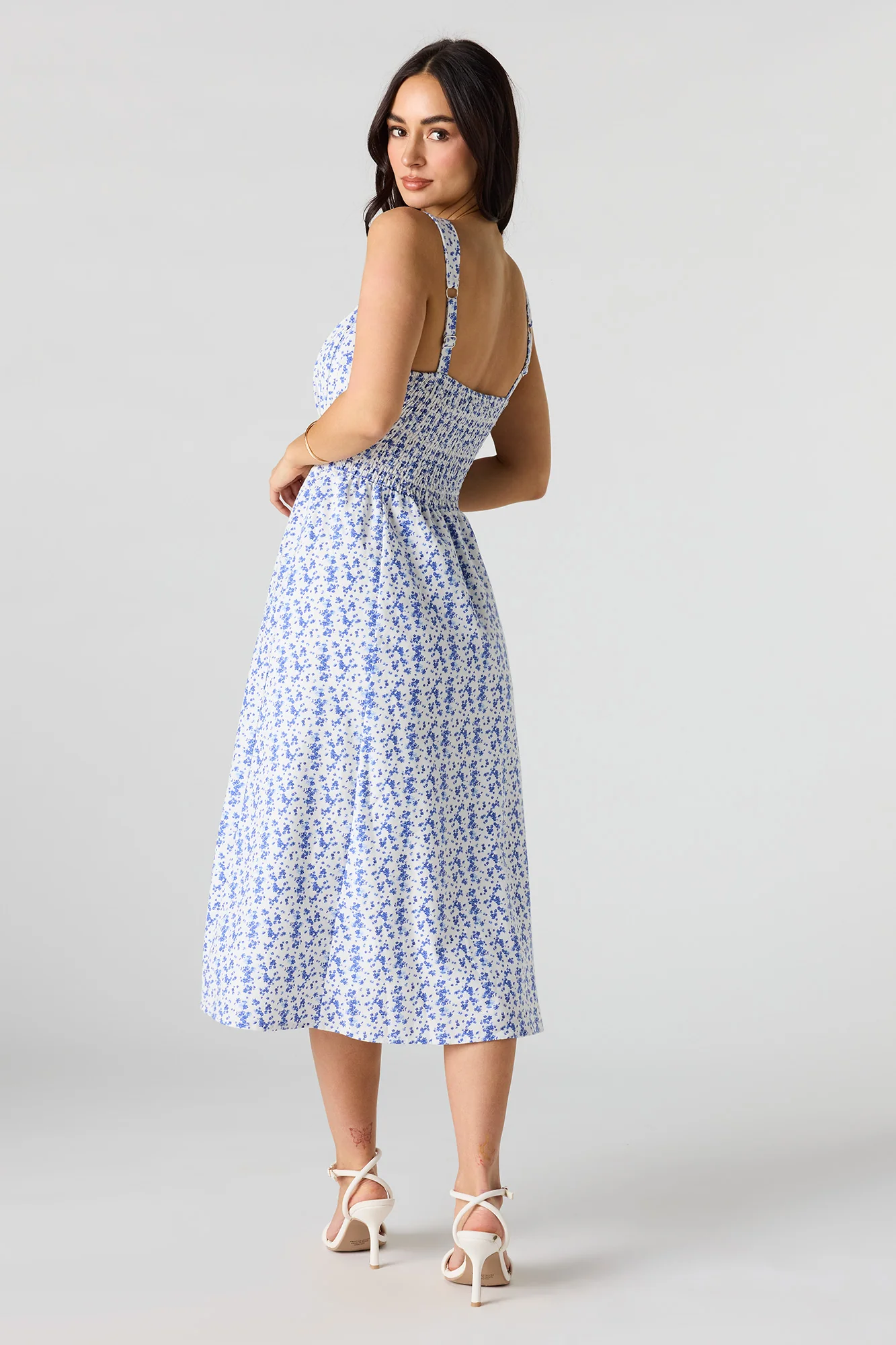Linen-Blend Midi Dress - Image 3