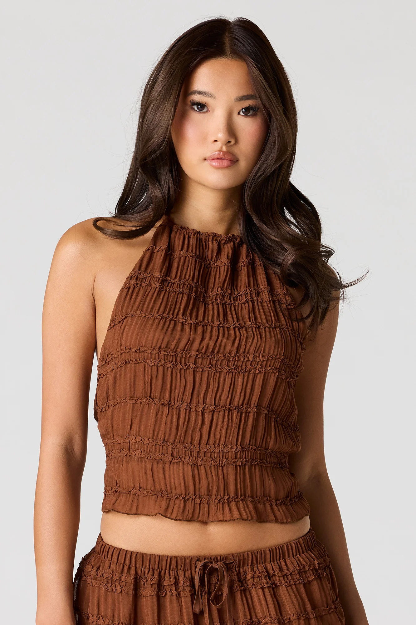 Textured Chiffon Halter Top - Image 8