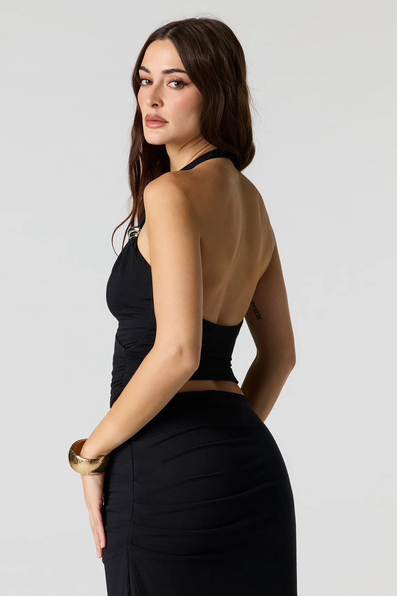 Metal Accent V-Neck Halter Top - Image 11