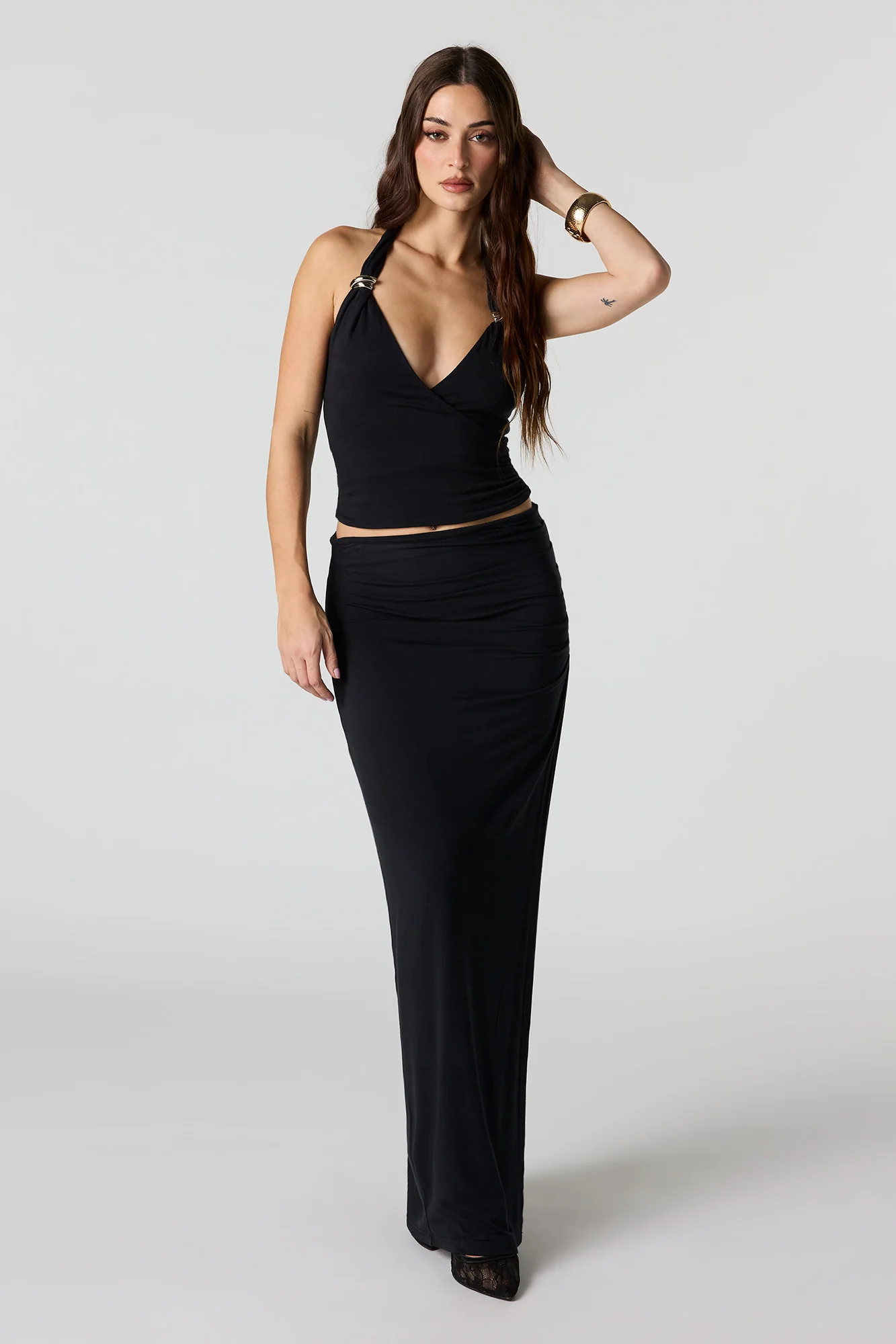 Metal Accent V-Neck Halter Top - Image 12