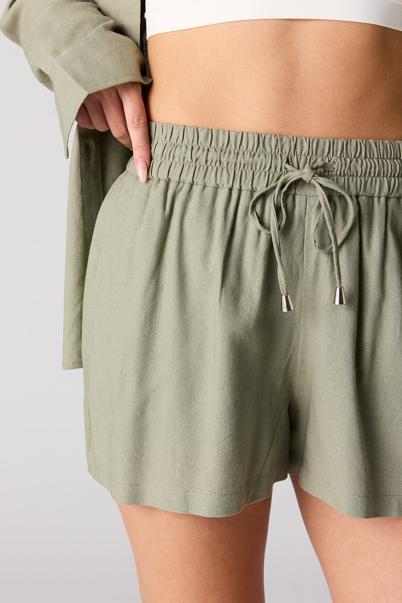 Linen-Blend Drawstring Short - Image 20