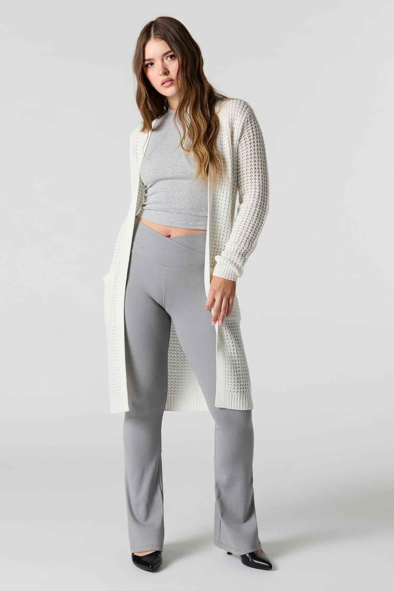 Open Knit Longline Cardigan