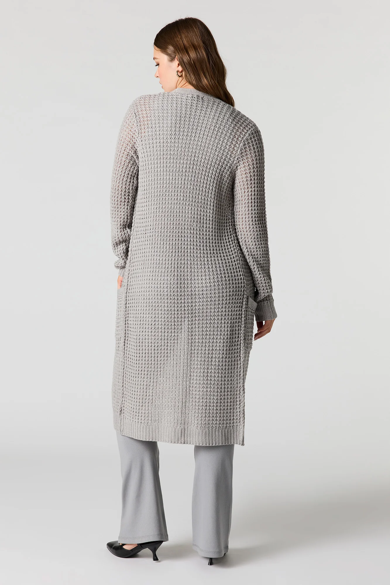 Open Knit Longline Cardigan - Image 9