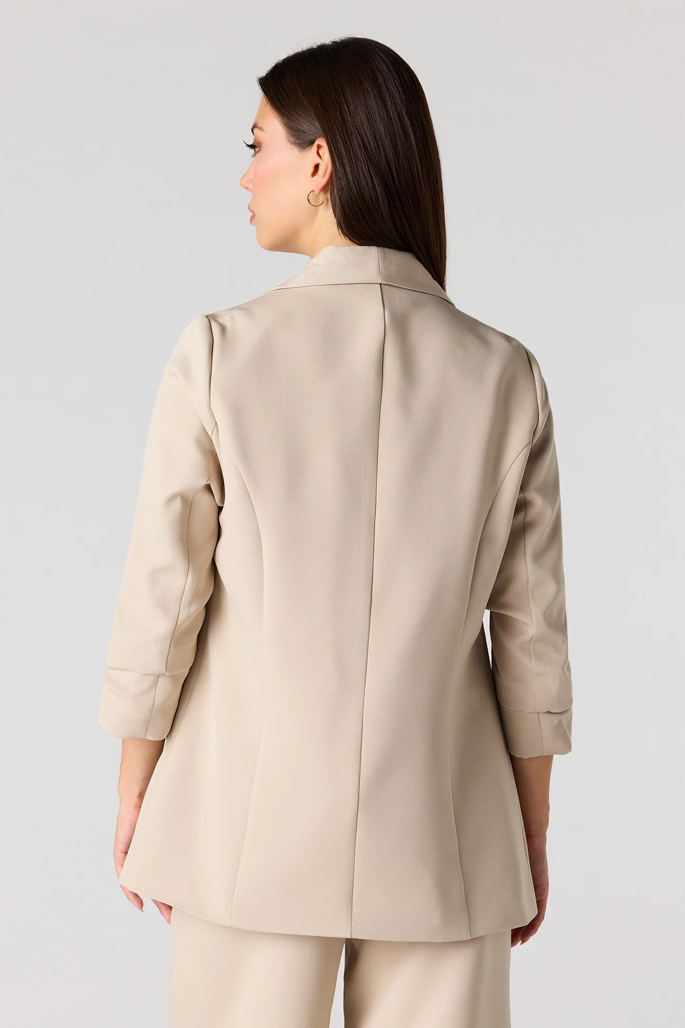 Crepe Scrunch Sleeve Blazer - Image 11