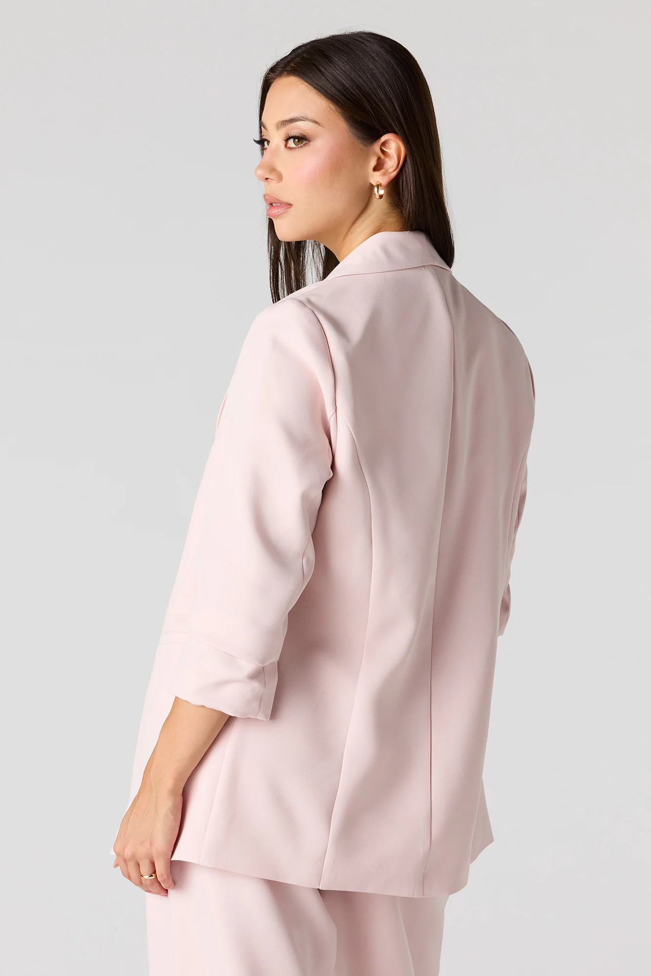 Crepe Scrunch Sleeve Blazer - Image 8