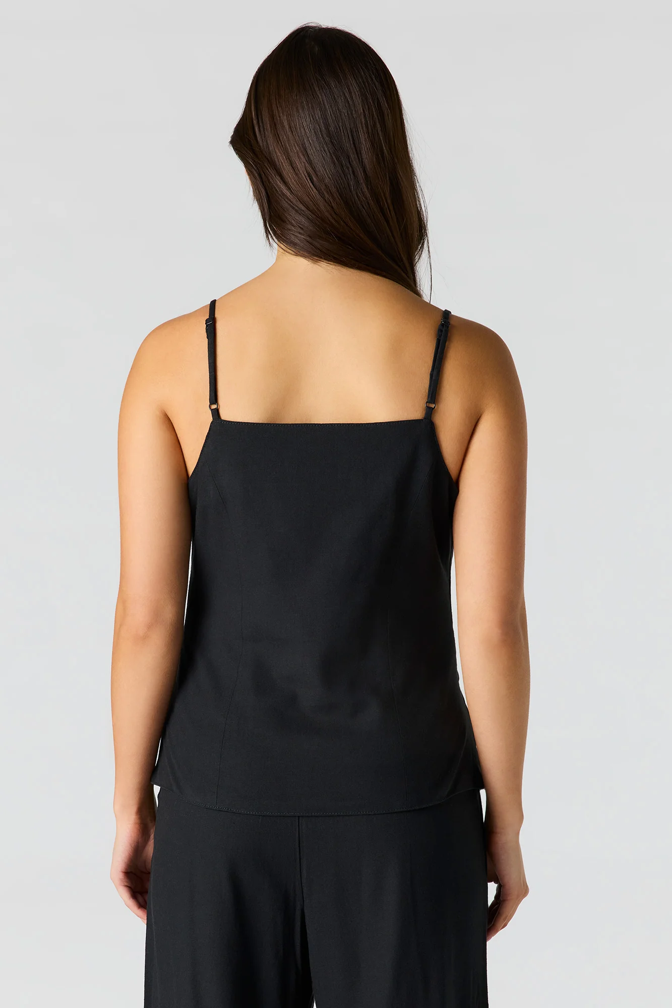 Linen-Blend Button-Up Square Neck Vest - Image 5
