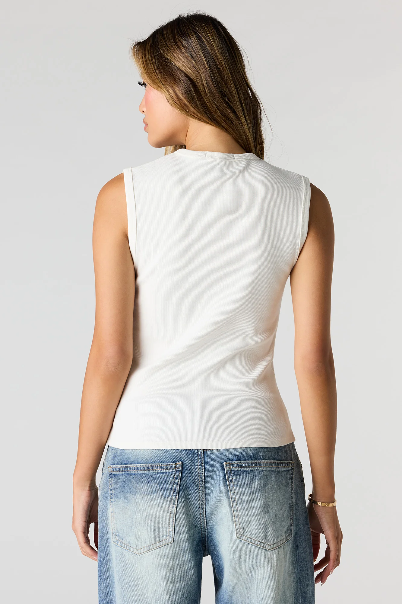 Ribbed Button Front Tank - Image 11