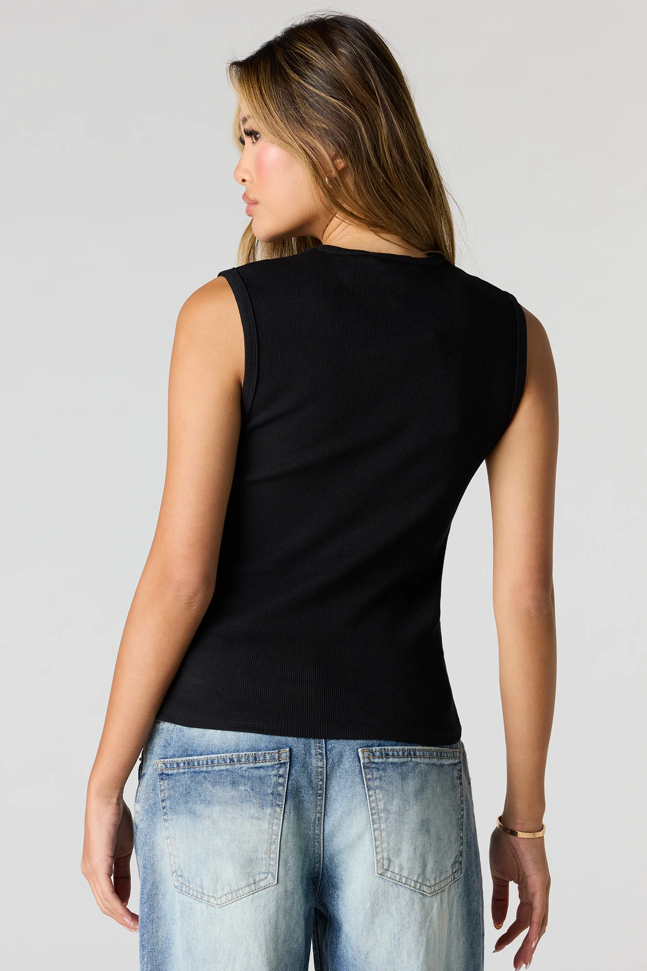 Ribbed Button Front Tank - Image 8
