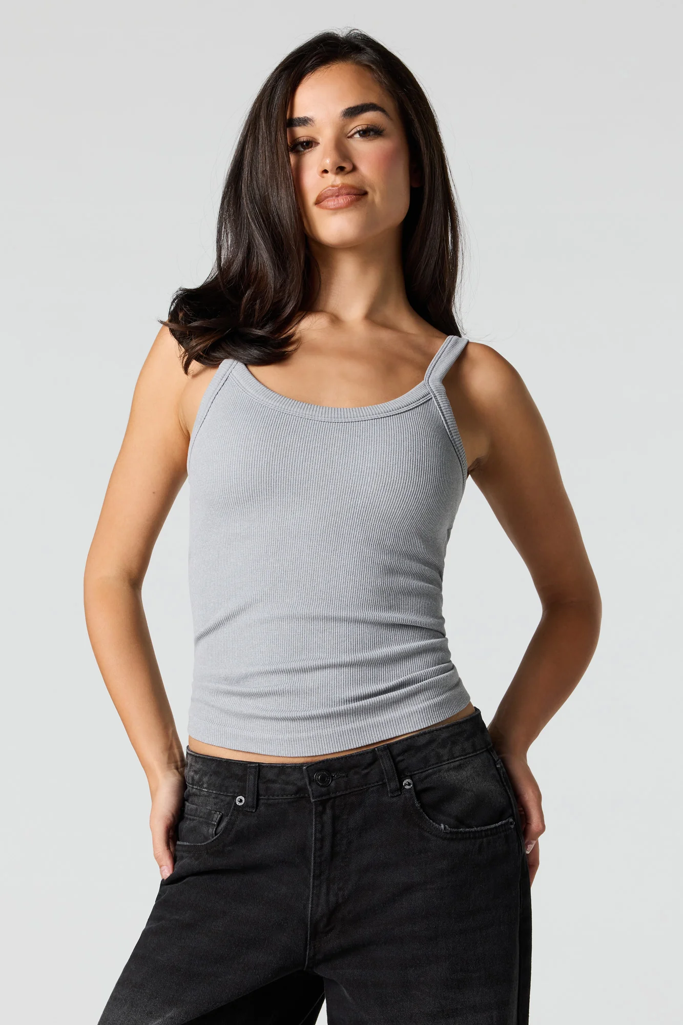 Seamless Ribbed Built-In Bra Tank - Image 7