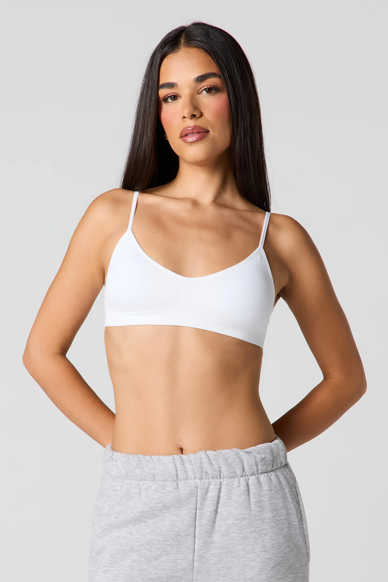 Seamless Ribbed Bralette with Built-In Cups - Image 10