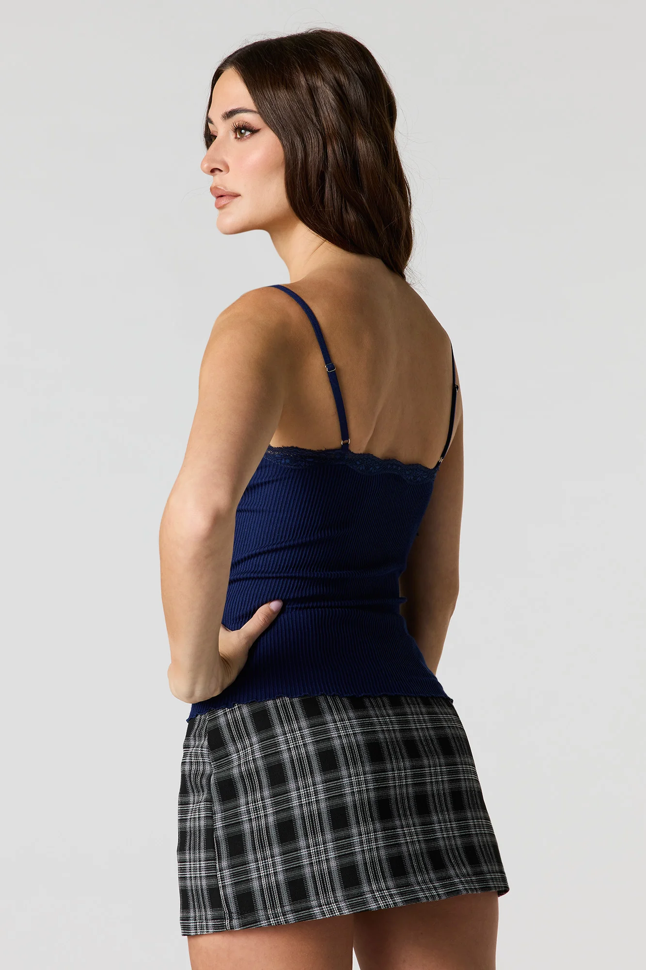 Seamless Ribbed Lace Trim Cami - Image 17