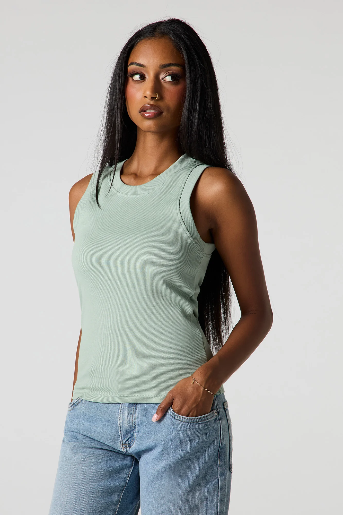 Classic Ribbed Crew Neck Tank - Image 13