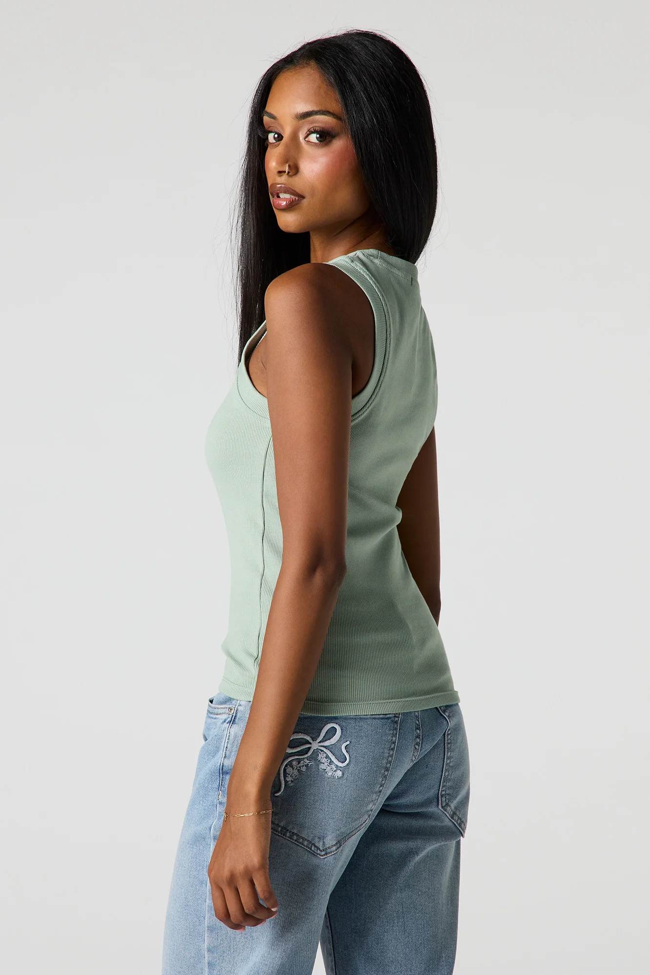 Classic Ribbed Crew Neck Tank - Image 14