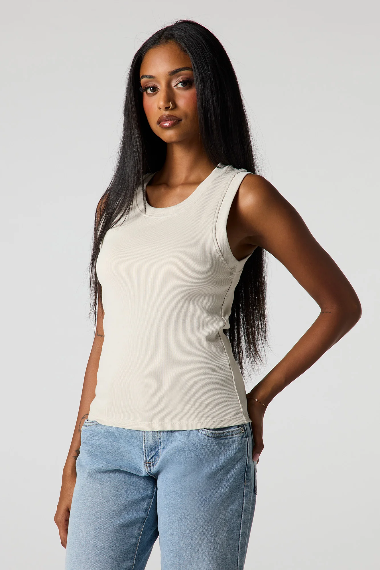 Classic Ribbed Crew Neck Tank - Image 22