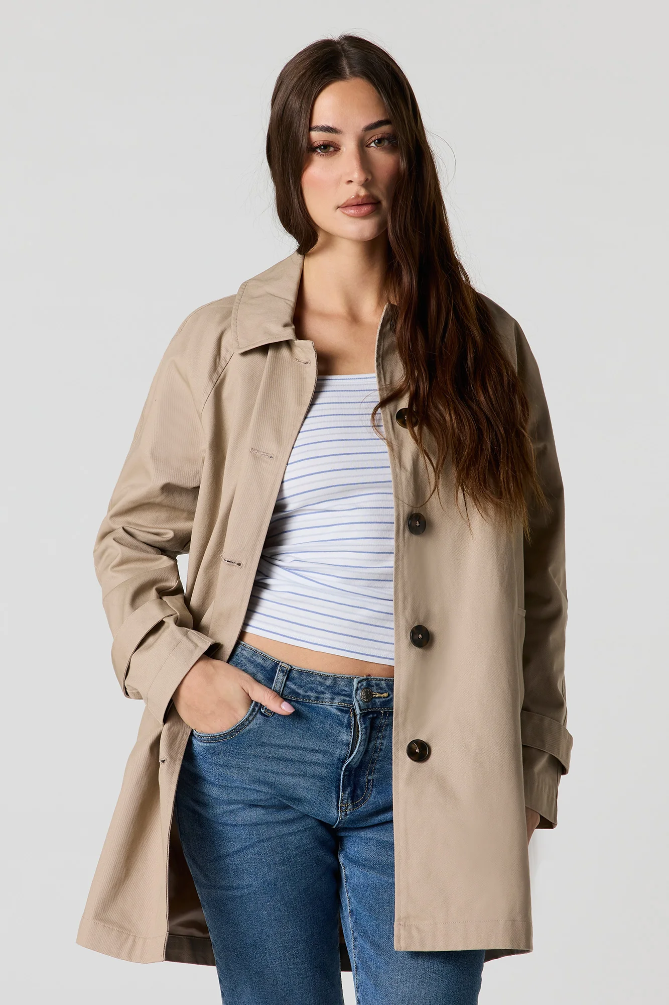Midi Button Front Jacket