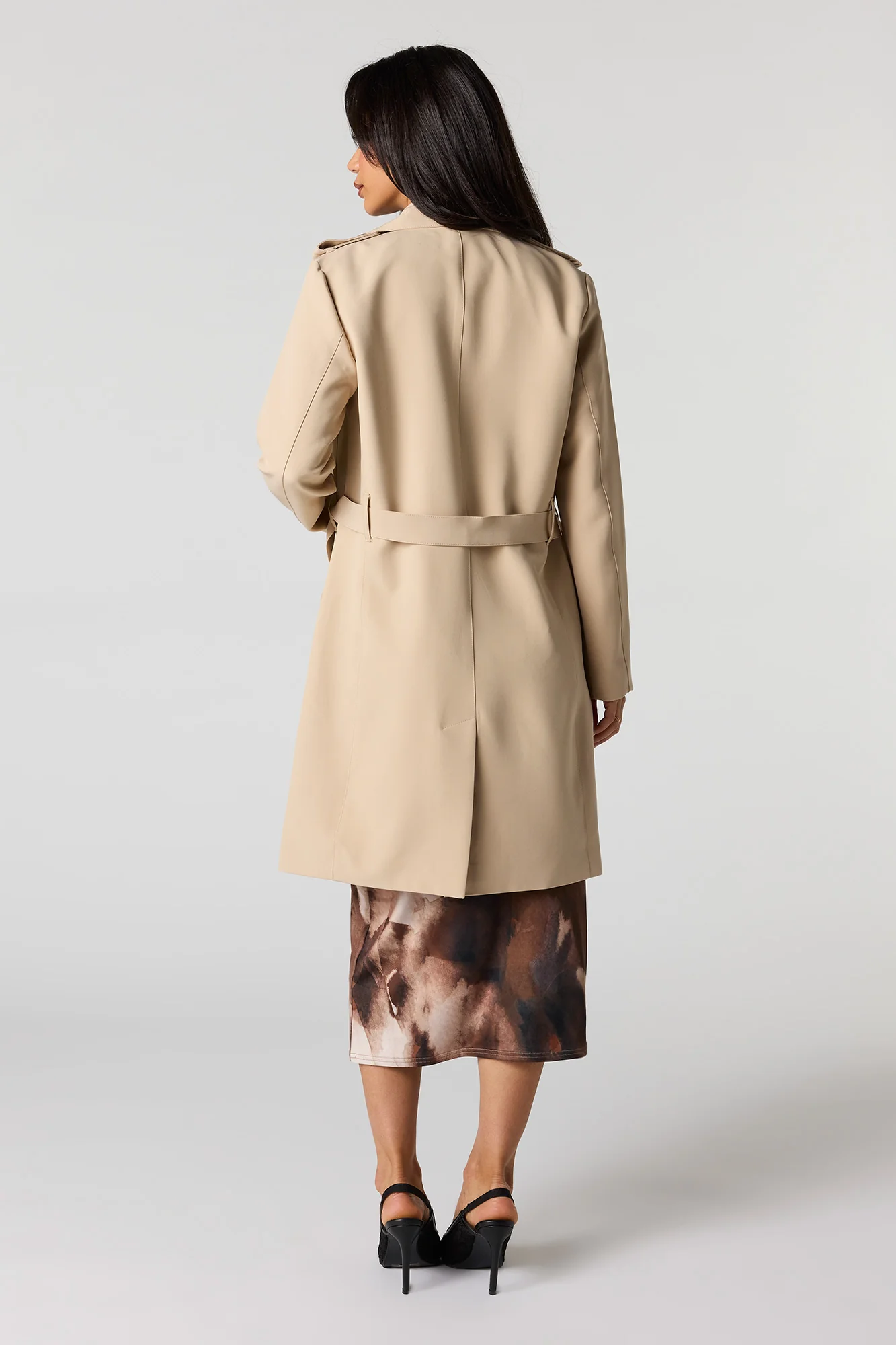 Belted Mid Trench Coat - Image 3