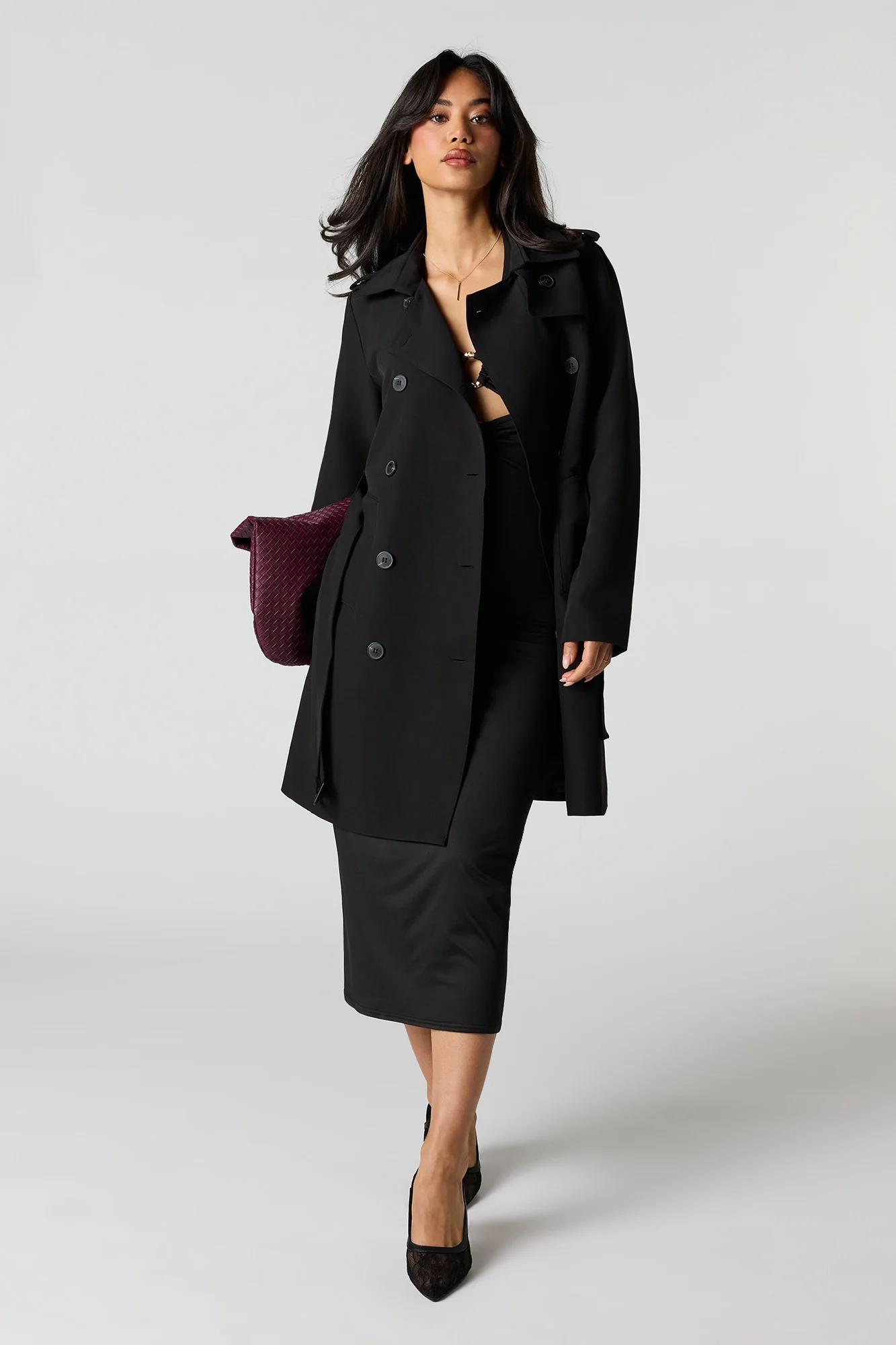 Belted Mid Trench Coat - Image 4