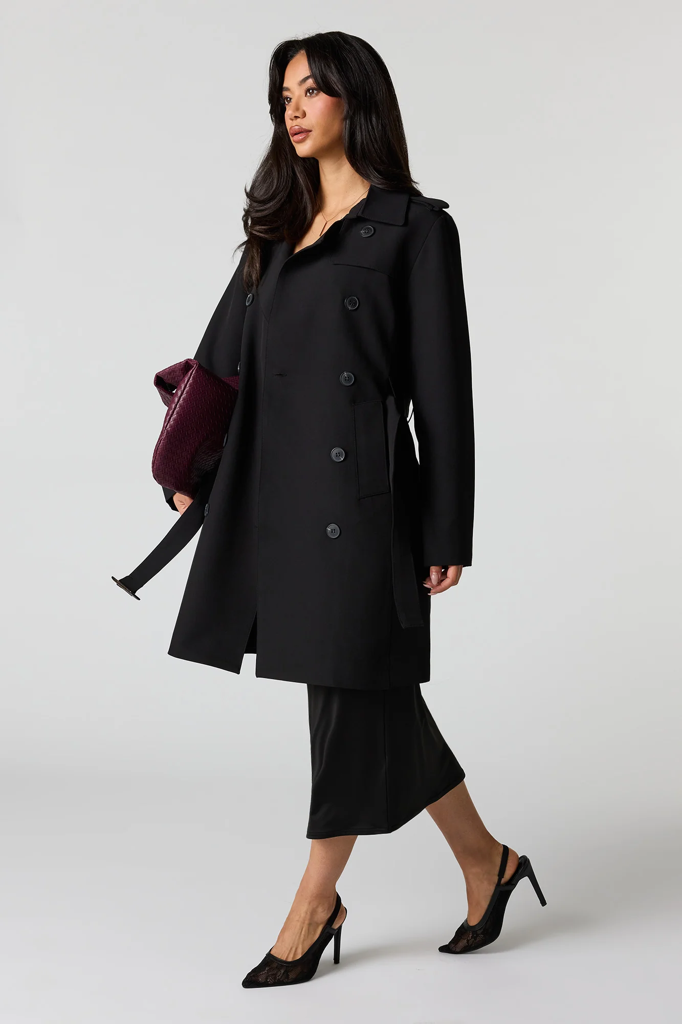 Belted Mid Trench Coat - Image 5