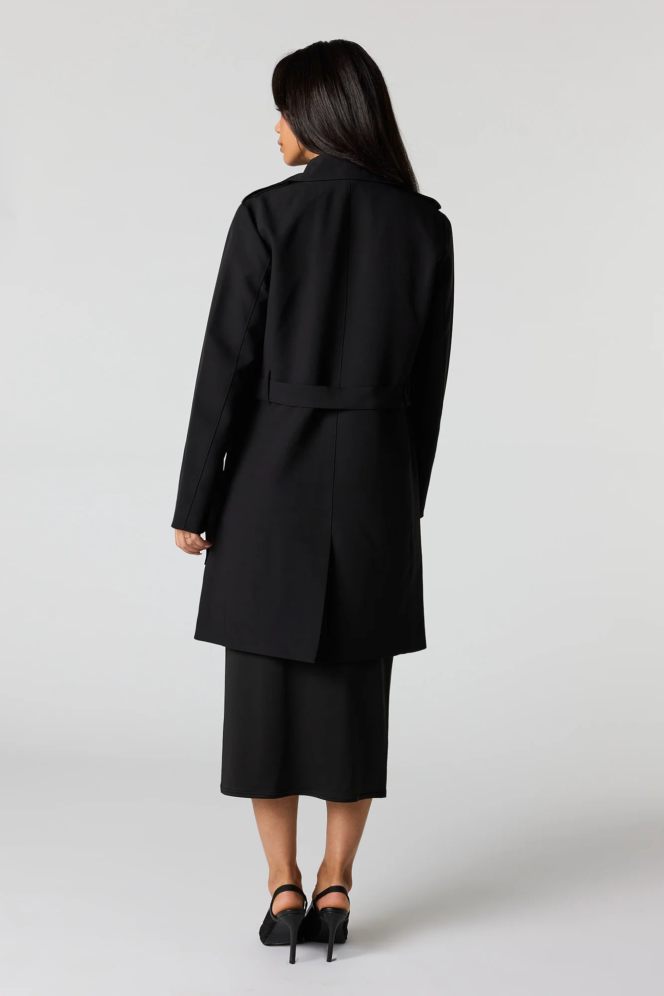 Belted Mid Trench Coat - Image 6