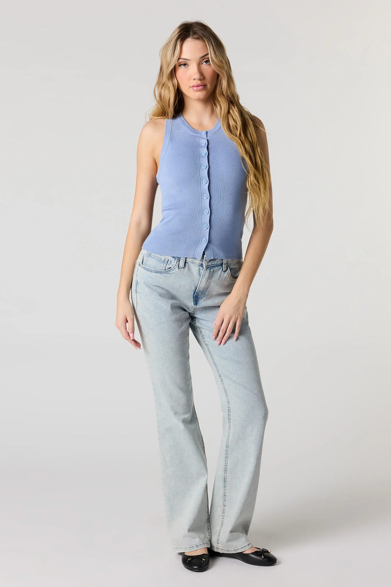 Ribbed Button-Up Tank - Image 9