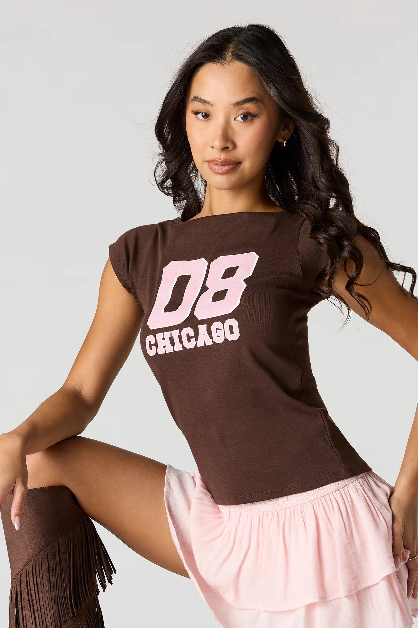 Graphic Boatneck T-Shirt - Image 4