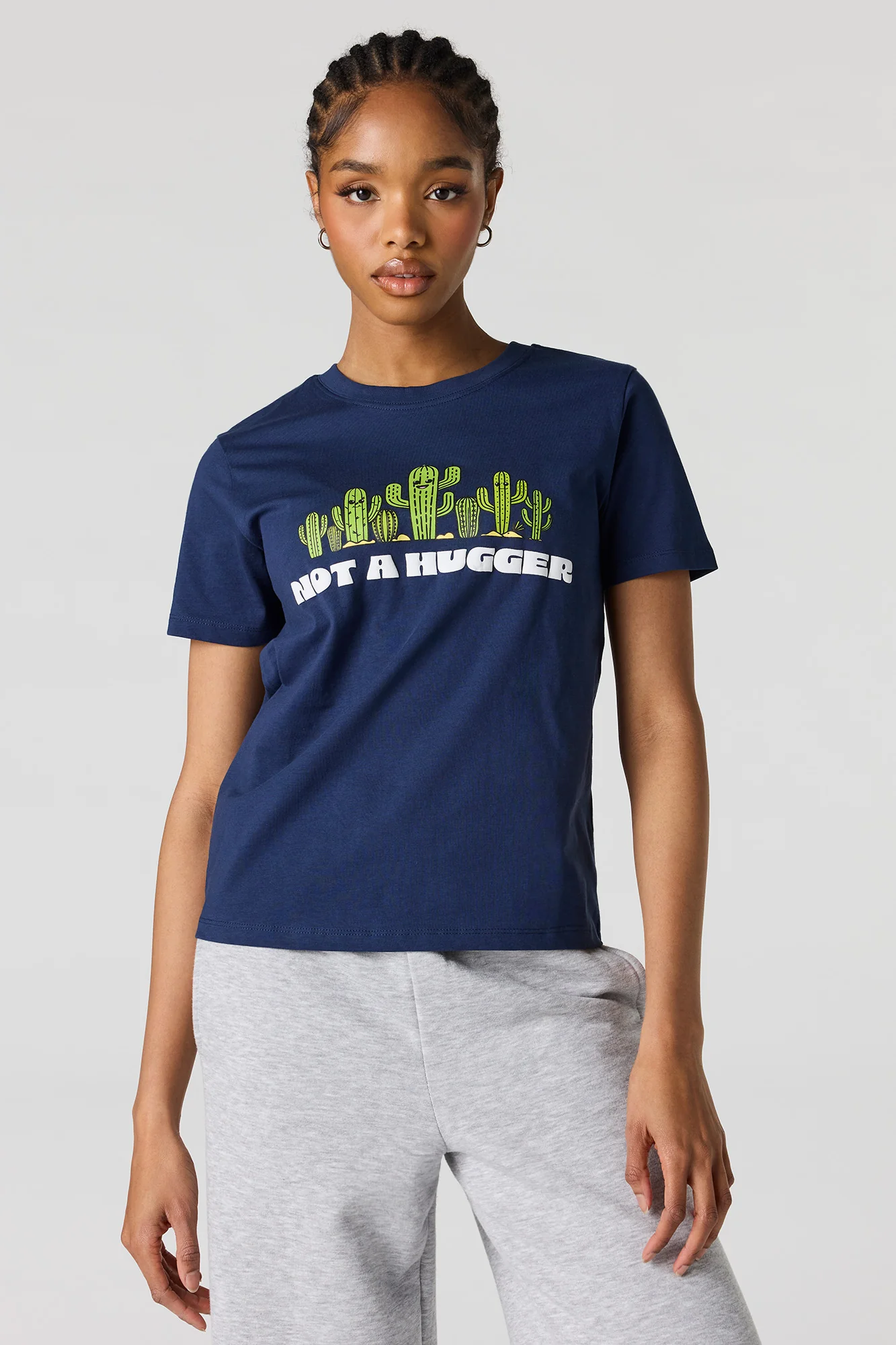 Not A Hugger Puff Print T-Shirt
