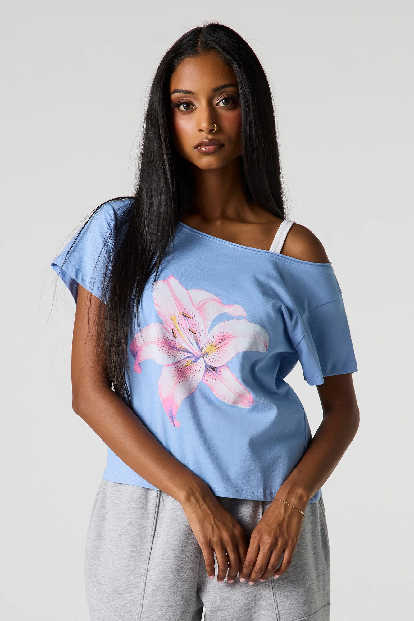 Graphic Boat Neck T-Shirt - Image 4