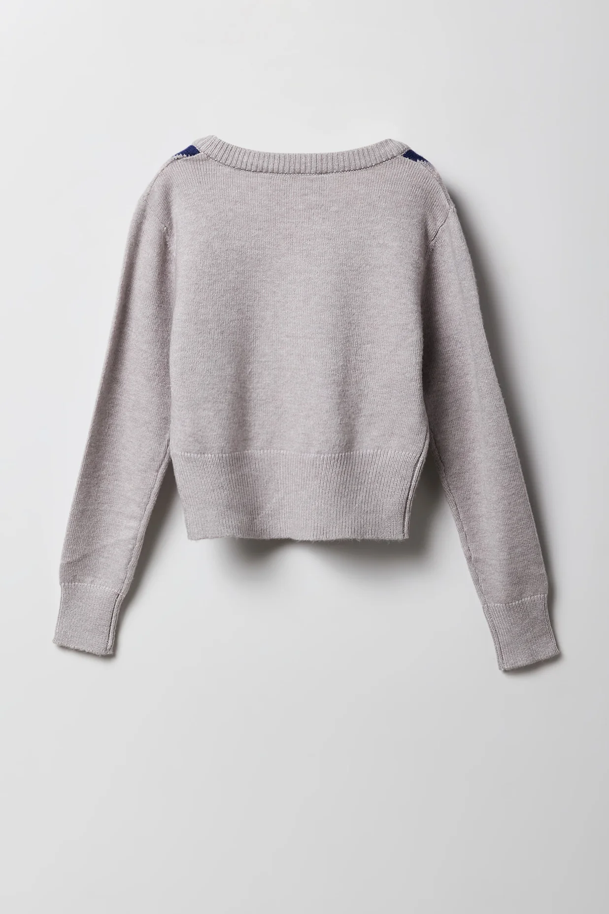 Girls Argyle Knit V-Neck Sweater - Image 2