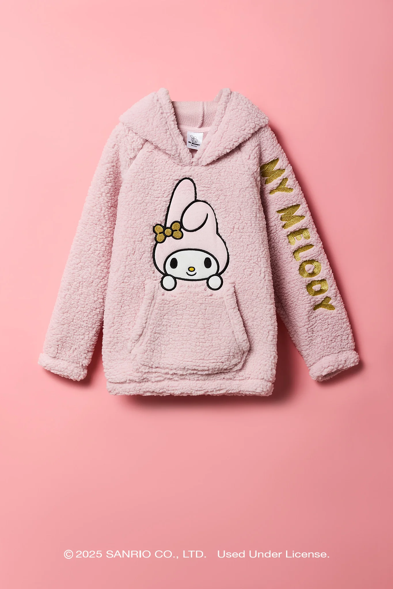 My Melody™ Girls Embroidered Sherpa 3D Hoodie - Image 2